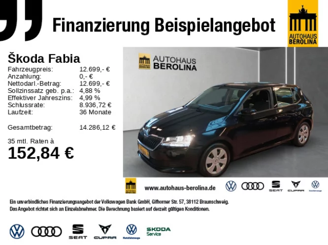 Details zum Fahrzeug: SKODA Fabia 1.0 TSI Active Cool Plus *PDC*SHZ*KLIMA*