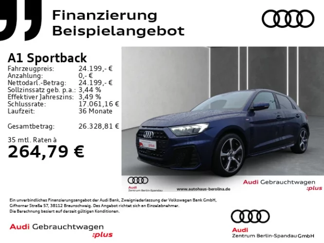 Details zum Fahrzeug: AUDI A1 Sportback 25 TFSI S line S tronic *SONOS*ACC*