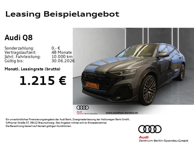 Details zum Fahrzeug: AUDI Q8 TDI qu. S line business tiptronic *PANO*HuD*