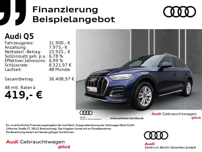 Details zum Fahrzeug: AUDI Q5 35 TDI Adv. S tronic *Virt.C+*NAV+*TOUR*SHZ*