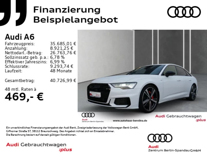 Details zum Fahrzeug: AUDI A6 Lim. 55 TFSI e qu. S line S tronic *Assist+*