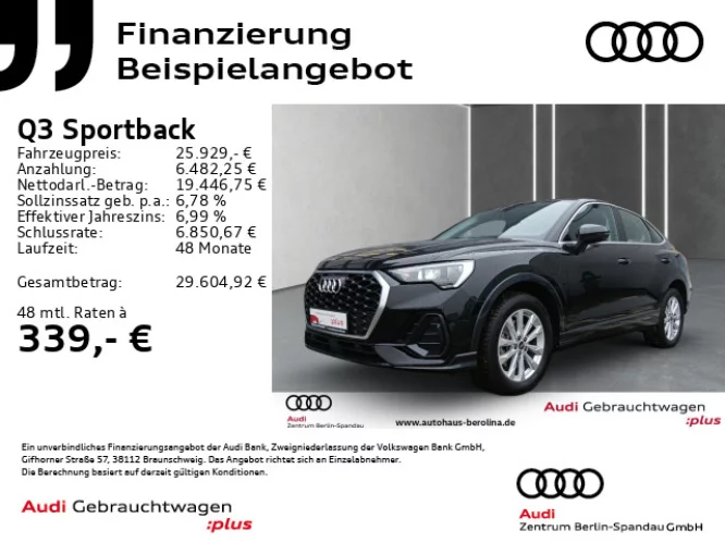 Details zum Fahrzeug: AUDI Q3 Sportback 45 TFSI e S tronic *NAV+*GRA*SHZ*