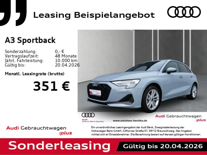 Details zum Fahrzeug: AUDI A3 Sportback 30 TFSI *ACC*AHK*NAV+*R-CAM*SHZ*