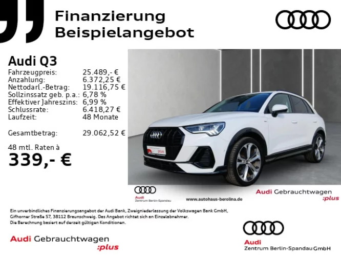Details zum Fahrzeug: AUDI Q3 45 TFSI qu. S line S tronic *ACC*NAV+*LED*