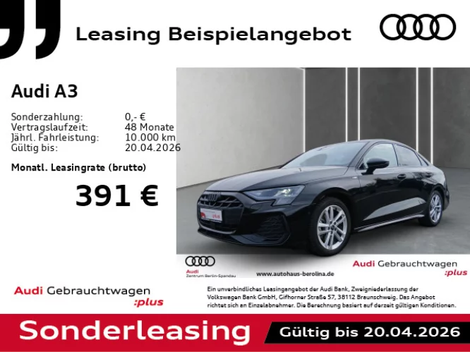 Details zum Fahrzeug: AUDI A3 Lim. 35 TFSI S line S tronic *AHK*NAV+*SHZ*