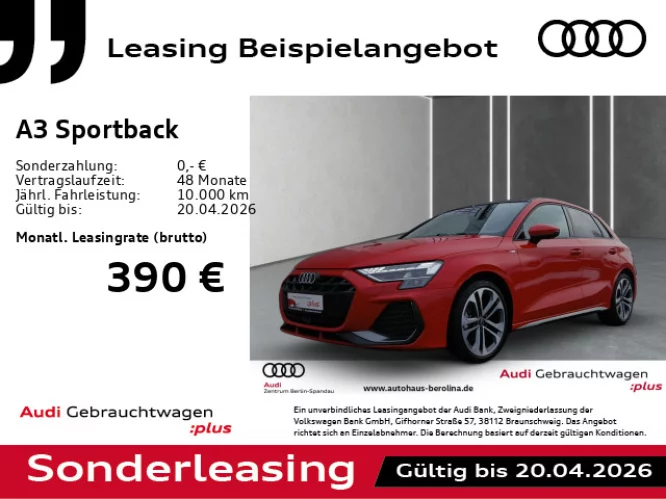 Details zum Fahrzeug: AUDI A3 Sportback 30 TFSI S line S tronic *PANO*NAV+*