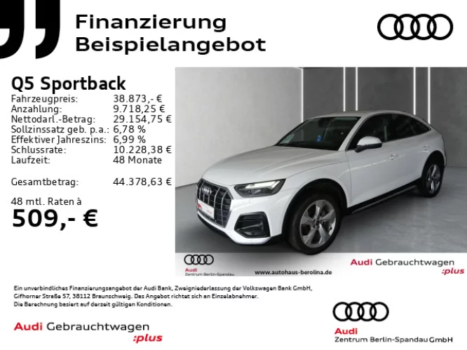 Details zum Fahrzeug: AUDI Q5 Sportback 40 TFSI qu. Adv. S tronic *NAV+*