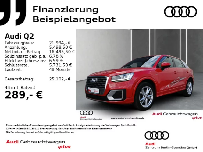 Details zum Fahrzeug: AUDI Q2 35 TFSI S line S tronic *LED*NAV*PDC+*SHZ*