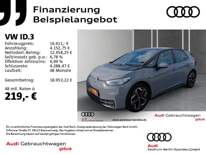 Details zum Fahrzeug: VW ID.3 Pure Performance *NAV*PDC*LED*App-Connect*