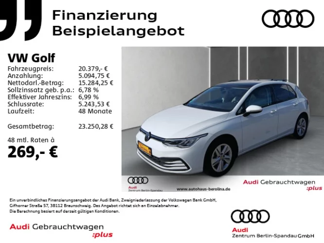 Details zum Fahrzeug: VW Golf VIII 1.0 eTSI Life DSG *PANO*NAV*ACC*SHZ*