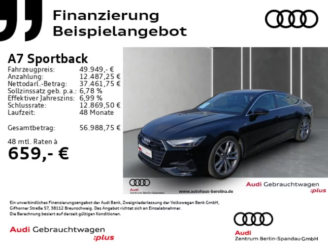 Details zum Fahrzeug: AUDI A7 Sportback 50 TFSI e qu. S line S tronic *B&O*