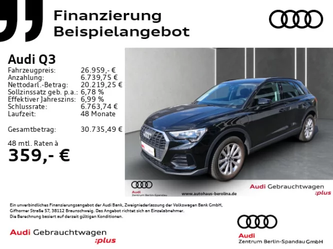 Details zum Fahrzeug: AUDI Q3 45 TFSI e S tronic *NAV+*Virt.C*PDC+*SHZ*