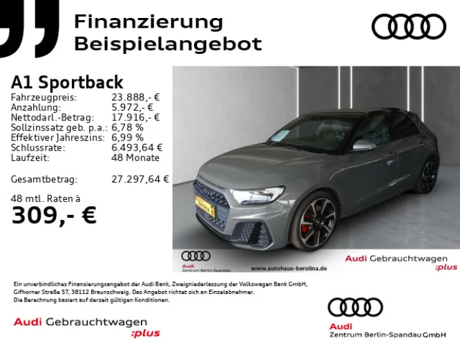 Details zum Fahrzeug: AUDI A1 Sportback 40 TFSI S line S tronic *B&O*NAV+*