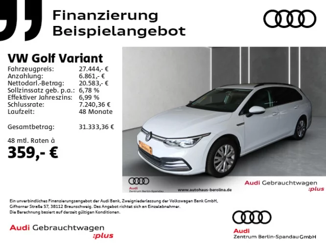 Details zum Fahrzeug: VW Golf VIII Variant 2.0 TSI Style DSG *NAV*SHZ*